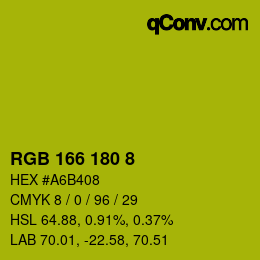 Color code: RGB 166 180 8 | qconv.com