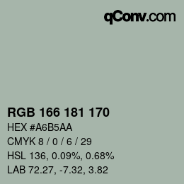 Código de color: RGB 166 181 170 | qconv.com