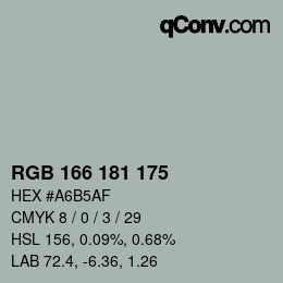 Código de color: RGB 166 181 175 | qconv.com