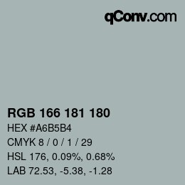 Código de color: RGB 166 181 180 | qconv.com