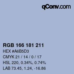Farbcode: RGB 166 181 211 | qconv.com