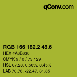 カラーコード: RGB 166 182.2 48.6 | qconv.com