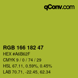 Código de color: RGB 166 182 47 | qconv.com