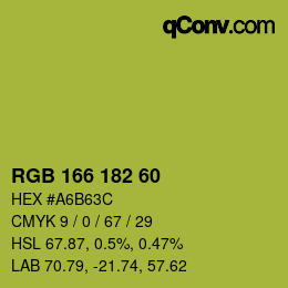 カラーコード: RGB 166 182 60 | qconv.com