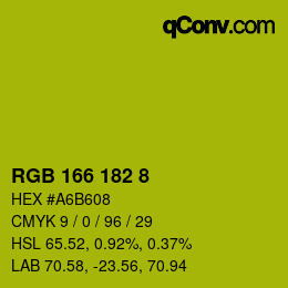 Color code: RGB 166 182 8 | qconv.com