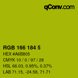 カラーコード: RGB 166 184 5 | qconv.com