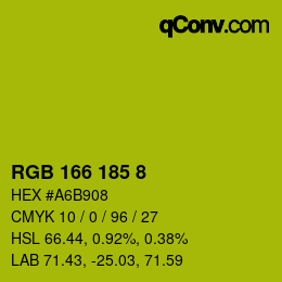 カラーコード: RGB 166 185 8 | qconv.com