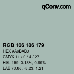 Color code: RGB 166 186 179 | qconv.com