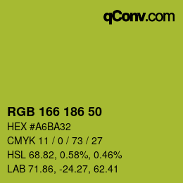 Código de color: RGB 166 186 50 | qconv.com