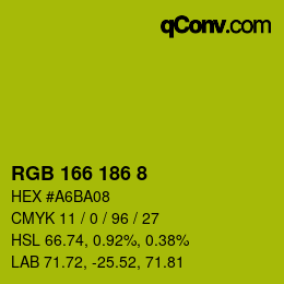 颜色代码: RGB 166 186 8 | qconv.com