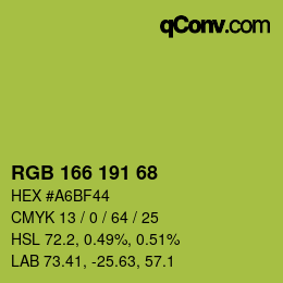 Color code: RGB 166 191 68 | qconv.com