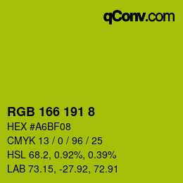 颜色代码: RGB 166 191 8 | qconv.com