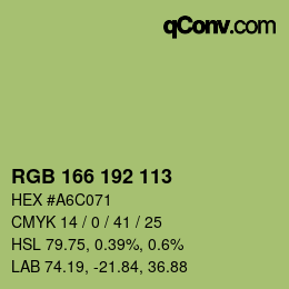 Color code: RGB 166 192 113 | qconv.com