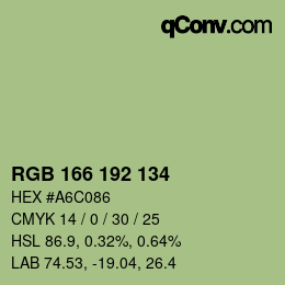 Color code: RGB 166 192 134 | qconv.com