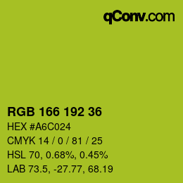 Color code: RGB 166 192 36 | qconv.com