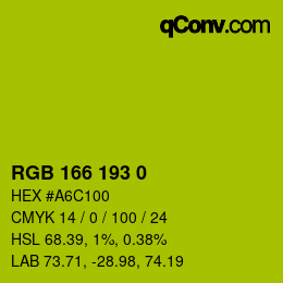 カラーコード: RGB 166 193 0 | qconv.com