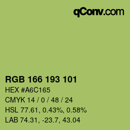 Code couleur: RGB 166 193 101 | qconv.com