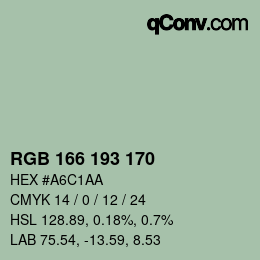 カラーコード: RGB 166 193 170 | qconv.com