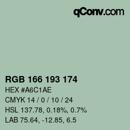 カラーコード: RGB 166 193 174 | qconv.com