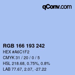 カラーコード: RGB 166 193 242 | qconv.com