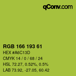 Color code: RGB 166 193 61 | qconv.com