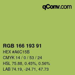Color code: RGB 166 193 91 | qconv.com