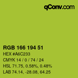Código de color: RGB 166 194 51 | qconv.com