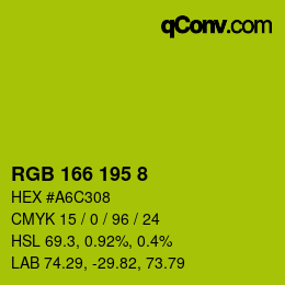 カラーコード: RGB 166 195 8 | qconv.com