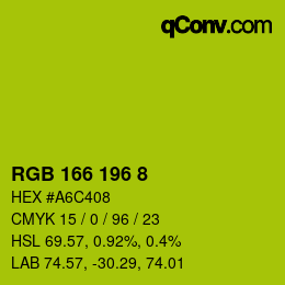 颜色代码: RGB 166 196 8 | qconv.com