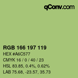 Farbcode: RGB 166 197 119 | qconv.com