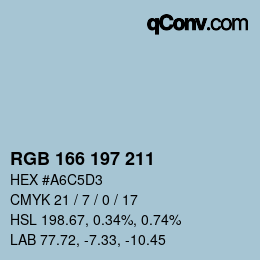 Farbcode: RGB 166 197 211 | qconv.com