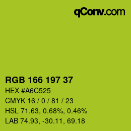 Color code: RGB 166 197 37 | qconv.com