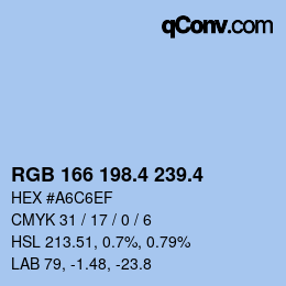カラーコード: RGB 166 198.4 239.4 | qconv.com