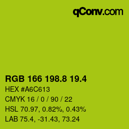 カラーコード: RGB 166 198.8 19.4 | qconv.com