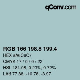 カラーコード: RGB 166 198.8 199.4 | qconv.com