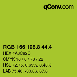 カラーコード: RGB 166 198.8 44.4 | qconv.com