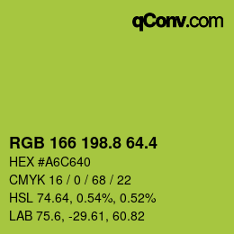 カラーコード: RGB 166 198.8 64.4 | qconv.com