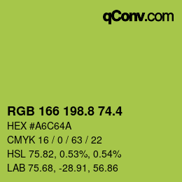 カラーコード: RGB 166 198.8 74.4 | qconv.com