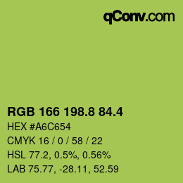 カラーコード: RGB 166 198.8 84.4 | qconv.com