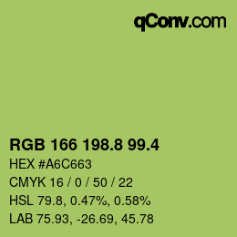 カラーコード: RGB 166 198.8 99.4 | qconv.com