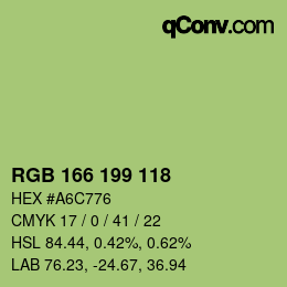 カラーコード: RGB 166 199 118 | qconv.com