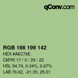 Color code: RGB 166 199 142 | qconv.com