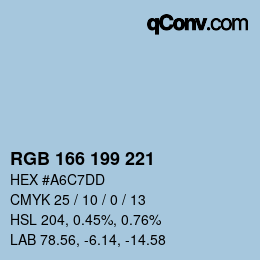 Farbcode: RGB 166 199 221 | qconv.com