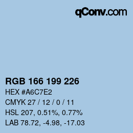 Color code: RGB 166 199 226 | qconv.com