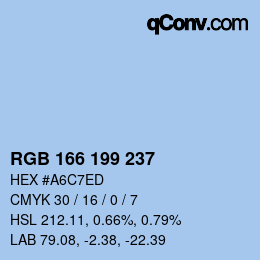 カラーコード: RGB 166 199 237 | qconv.com
