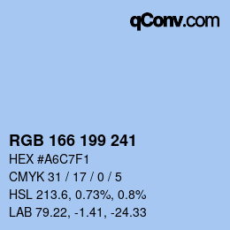 カラーコード: RGB 166 199 241 | qconv.com