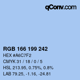 カラーコード: RGB 166 199 242 | qconv.com