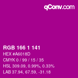 Color code: RGB 166 1 141 | qconv.com