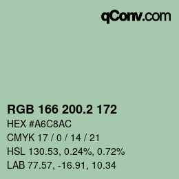 カラーコード: RGB 166 200.2 172 | qconv.com