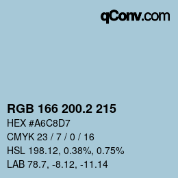 カラーコード: RGB 166 200.2 215 | qconv.com